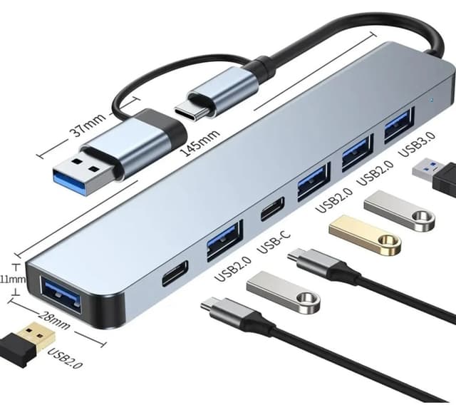 هاب USB Coverzone ۷ در ۱ مبدل USB/Type-C به USB A و USB C هاب USB Coverzone ۷ در ۱ مبدل USB/Type-C به USB A و USB C