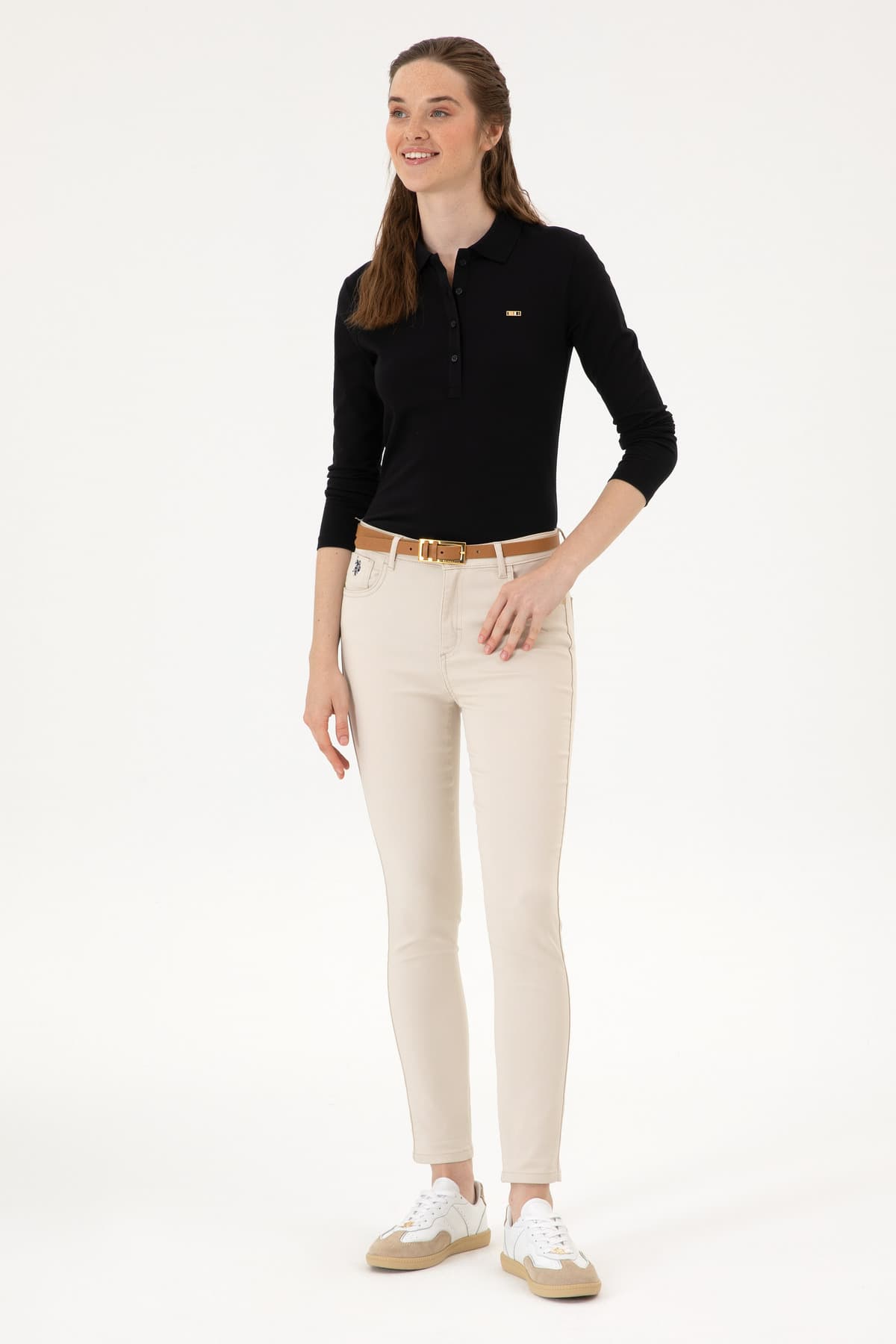 سویشرت زنانه یقه پولو مشکی ساده U.S. Polo Assn. مدل 50313593-VR046 سویشرت زنانه یقه پولو مشکی ساده U.S. Polo Assn. مدل 50313593-VR046