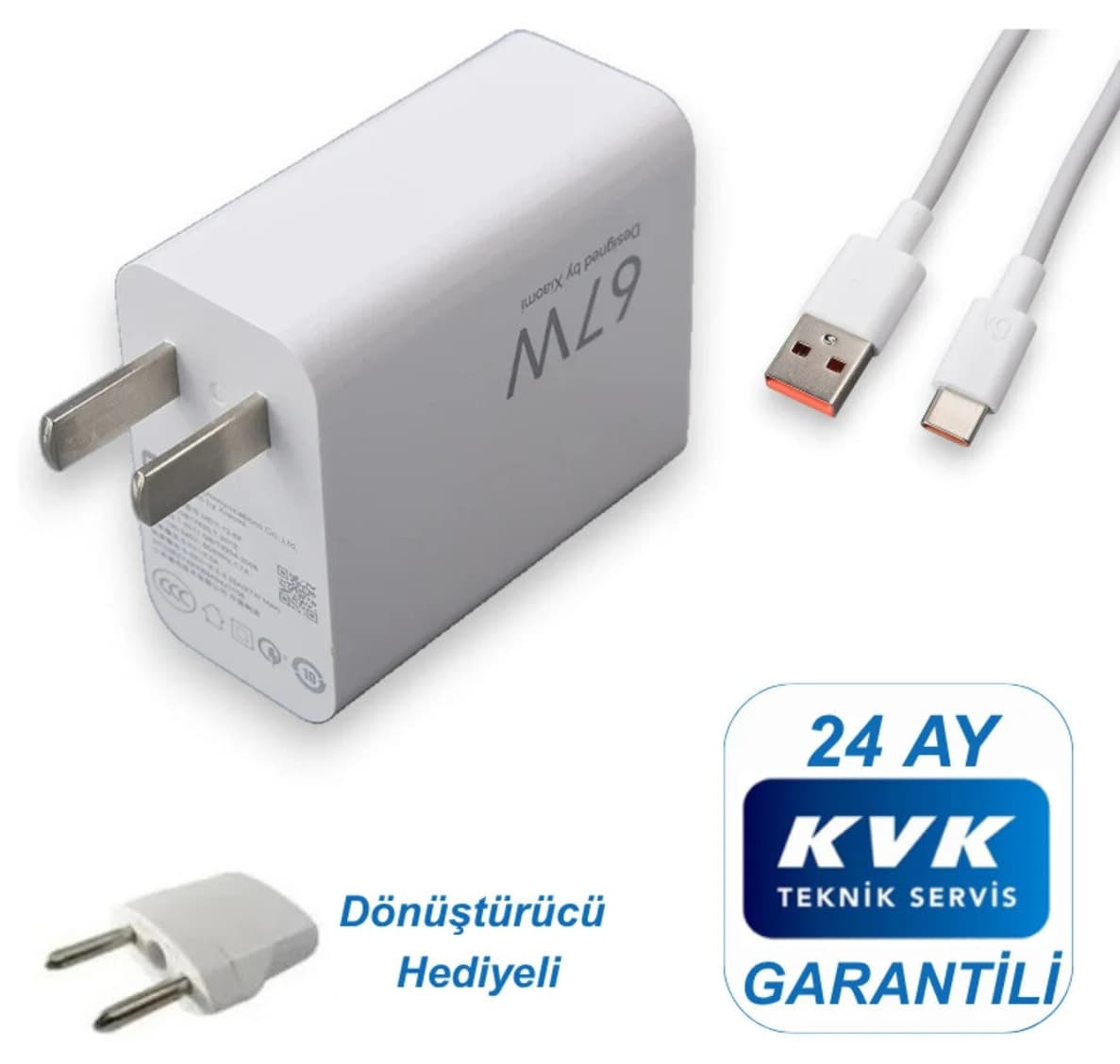 آداپتور شارژ سریع Xiaomi 67W WATT به همراه ست کابل و مبدل آداپتور شارژ سریع Xiaomi 67W WATT به همراه ست کابل و مبدل