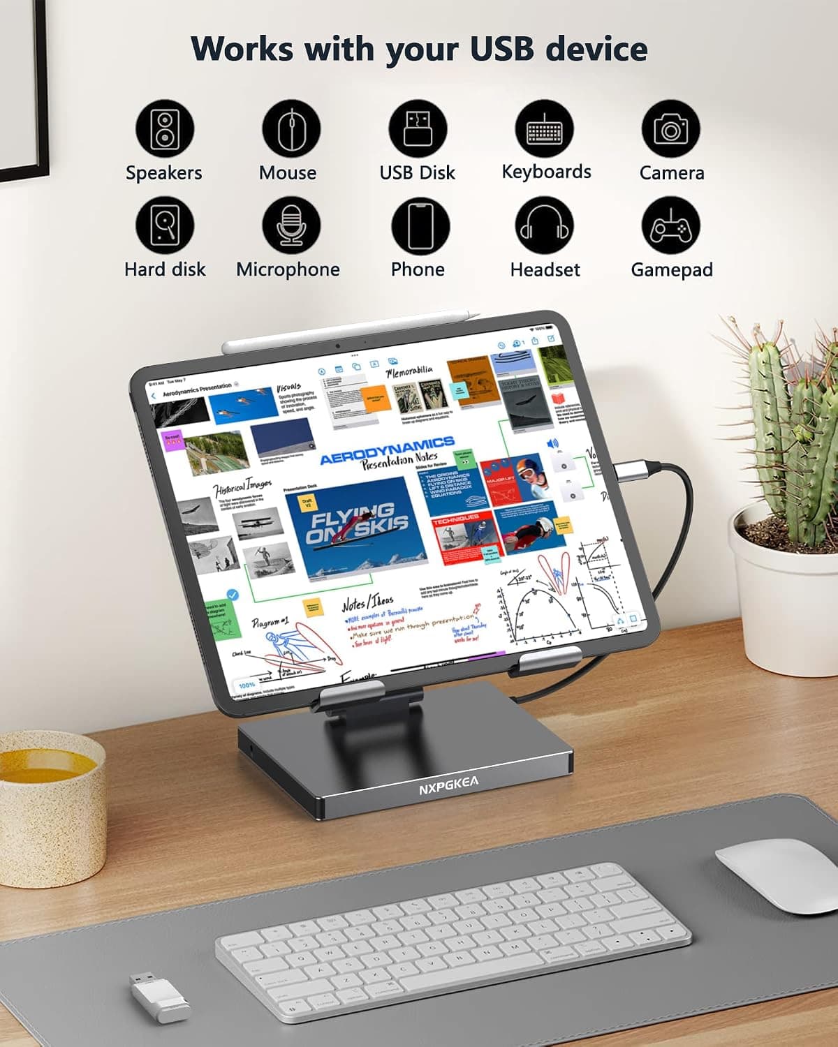هاب USB C تاشو برای iPad Pro M4 M2 M1 و iPad Air NXPGKEA با HDMI 4K 60Hz و شارژ PD هاب USB C تاشو برای iPad Pro M4 M2 M1 و iPad Air NXPGKEA با HDMI 4K 60Hz و شارژ PD