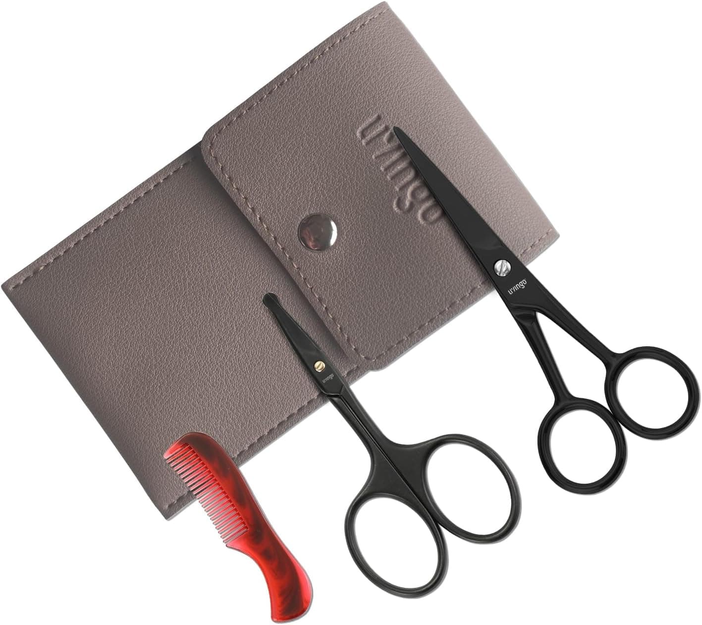 قیچی تیز اصلاح ریش مردانه LIVINGO مشکی 4.5 Inch همراه شانه قیچی تیز اصلاح ریش مردانه LIVINGO مشکی 4.5 Inch همراه شانه