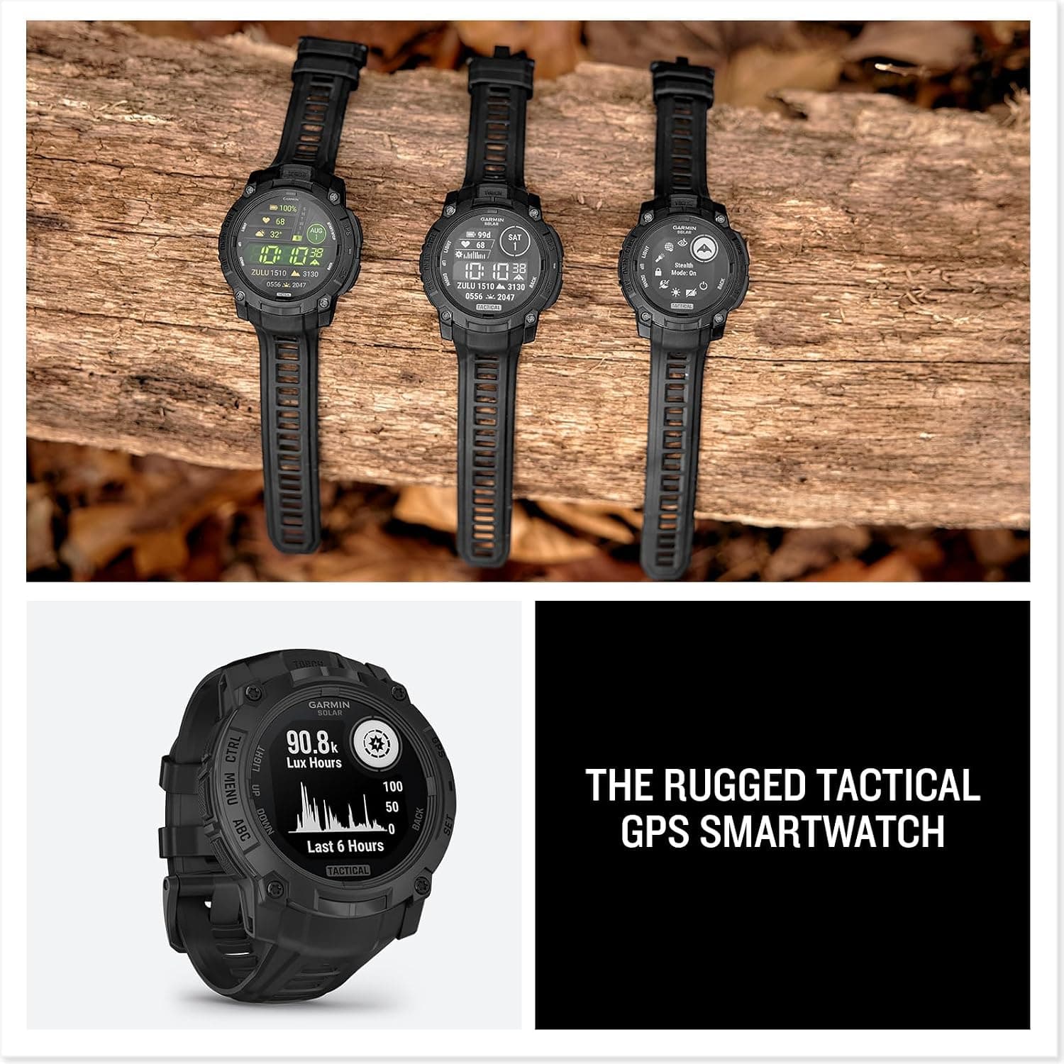 ساعت هوشمند Garmin Instinct 3 50 mm Solar Tactical Edition سیاه ساعت هوشمند Garmin Instinct 3 50 mm Solar Tactical Edition سیاه