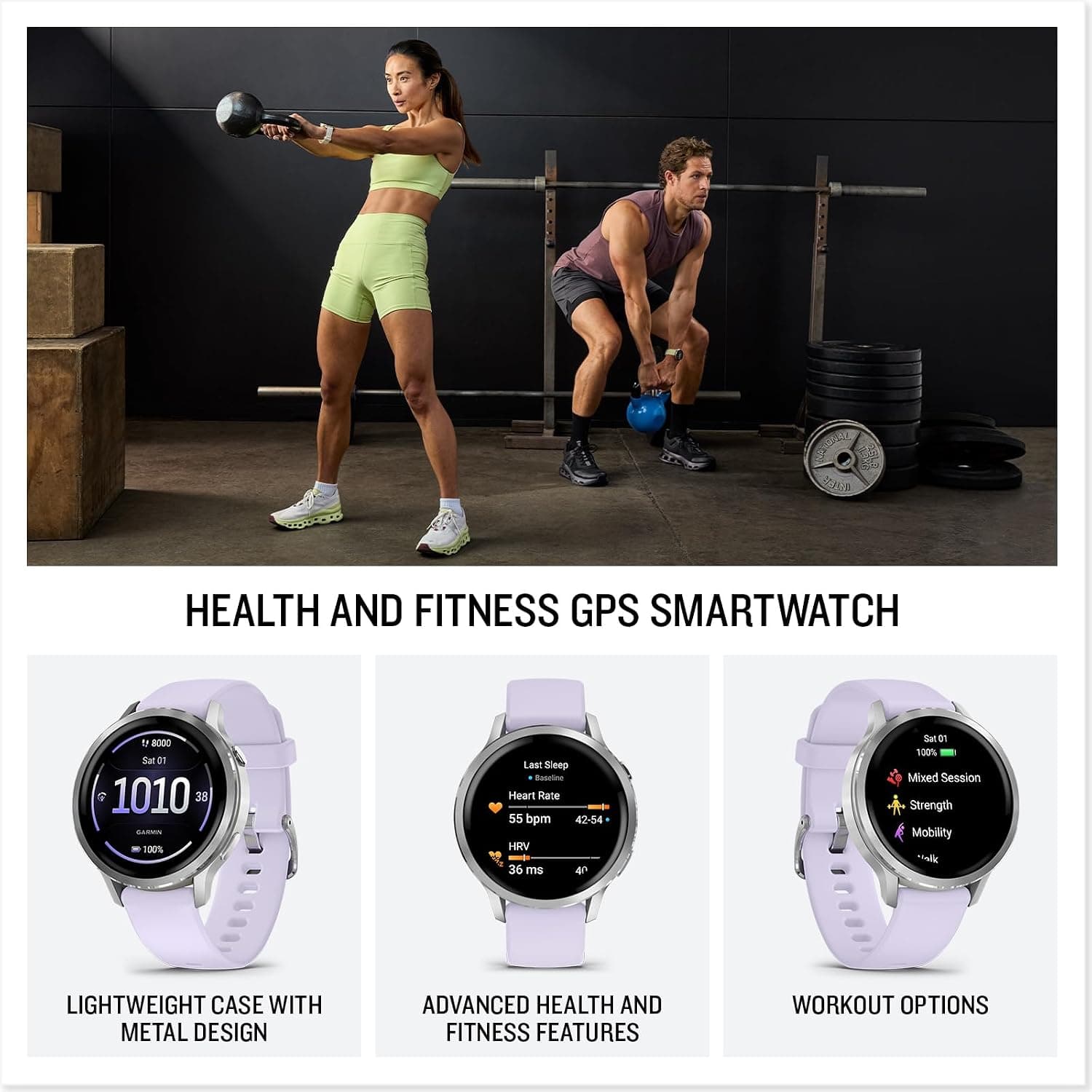 ساعت هوشمند Garmin Venu 4 41 mm بند سیلیکونی آبی لاوندری ساعت هوشمند Garmin Venu 4 41 mm بند سیلیکونی آبی لاوندری