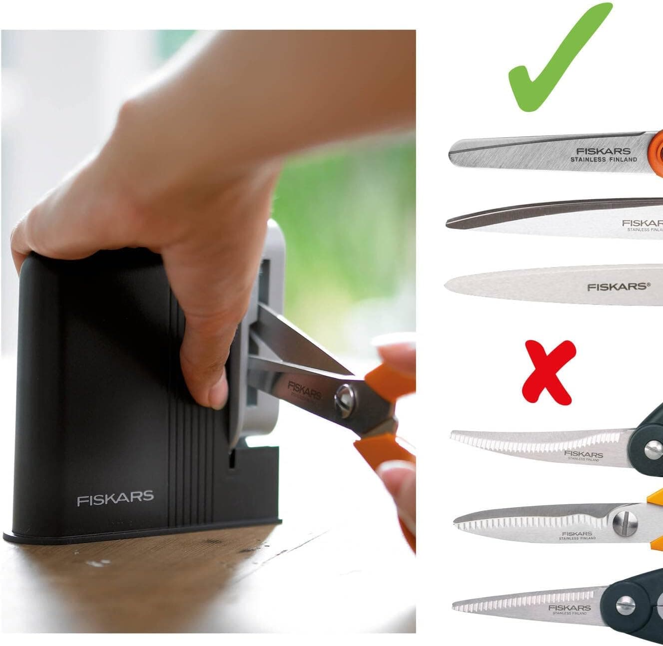 تیزکن قیچی مناسب افراد راستدست Fiskars با سرهای سنبادهای سرامیکی و بدنه پلاستیکی مشکی و خاکستری مدل Clip-Sharp 1000812 تیزکن قیچی مناسب افراد راستدست Fiskars با سرهای سنبادهای سرامیکی و بدنه پلاستیکی مشکی و خاکستری مدل Clip-Sharp 1000812
