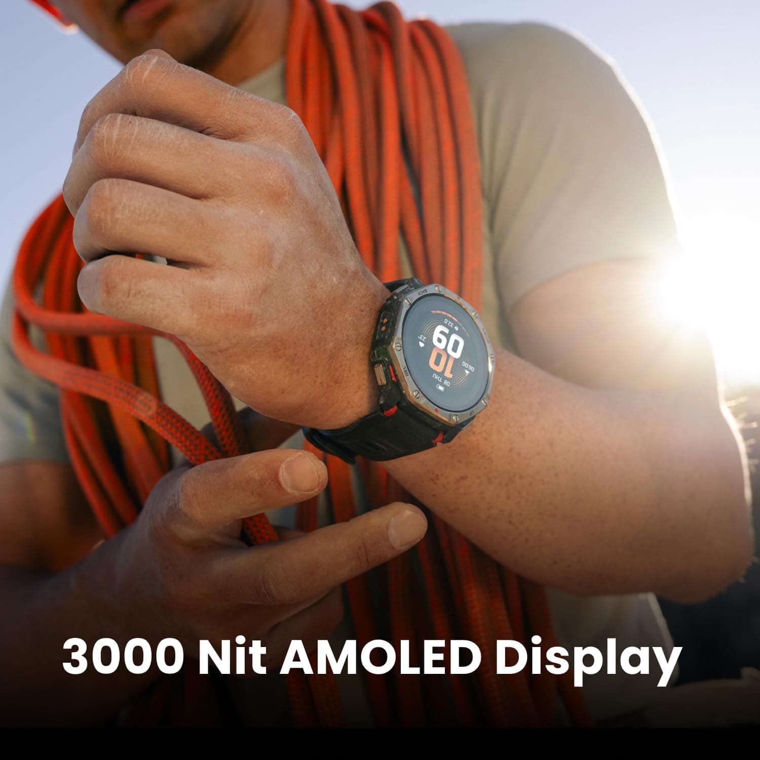 ساعت هوشمند Amazfit T-Rex با شارژ خورشیدی دوگانه، 51mm، AMOLED، نقشه آفلاین و قاب Ti ساعت هوشمند Amazfit T-Rex با شارژ خورشیدی دوگانه، 51mm، AMOLED، نقشه آفلاین و قاب Ti