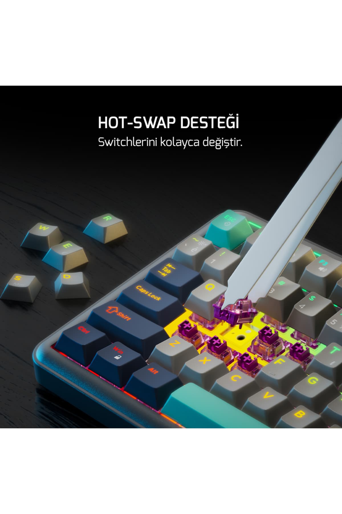 کیبورد مکانیکی گیمینگ Gamepower سیمی RGB مدل Zoom کیبورد مکانیکی گیمینگ Gamepower سیمی RGB مدل Zoom