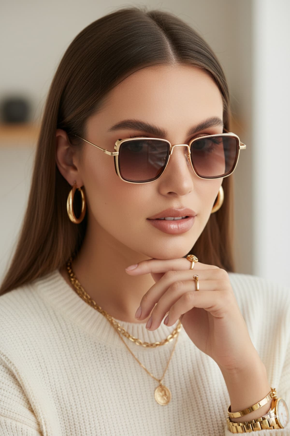 عینک آفتابی زنانه REN EYEWEAR فریم فلزی UV400 مدل SWEEP عینک آفتابی زنانه REN EYEWEAR فریم فلزی UV400 مدل SWEEP