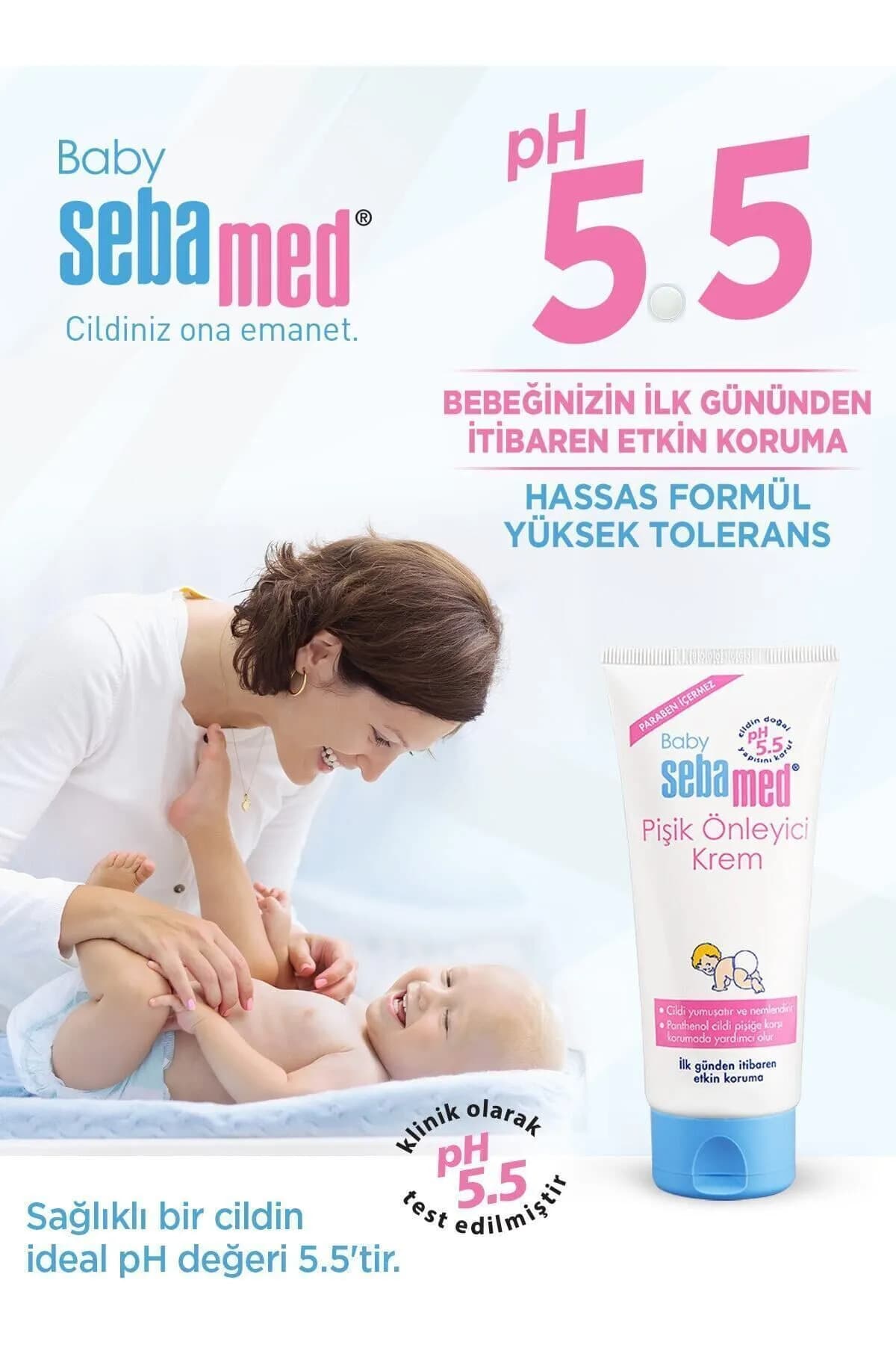 کرم ضدسوختگی پوشک نوزاد Sebamed حاوی پانتنول با pH 5.5 حجم 50 ml کرم ضدسوختگی پوشک نوزاد Sebamed حاوی پانتنول با pH 5.5 حجم 50 ml