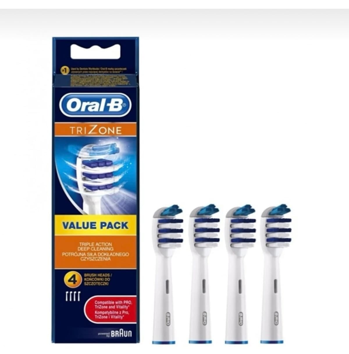 سری یدکی مسواک برقی Oral-B مدل Trizone بسته ۴ عددی سری یدکی مسواک برقی Oral-B مدل Trizone بسته ۴ عددی