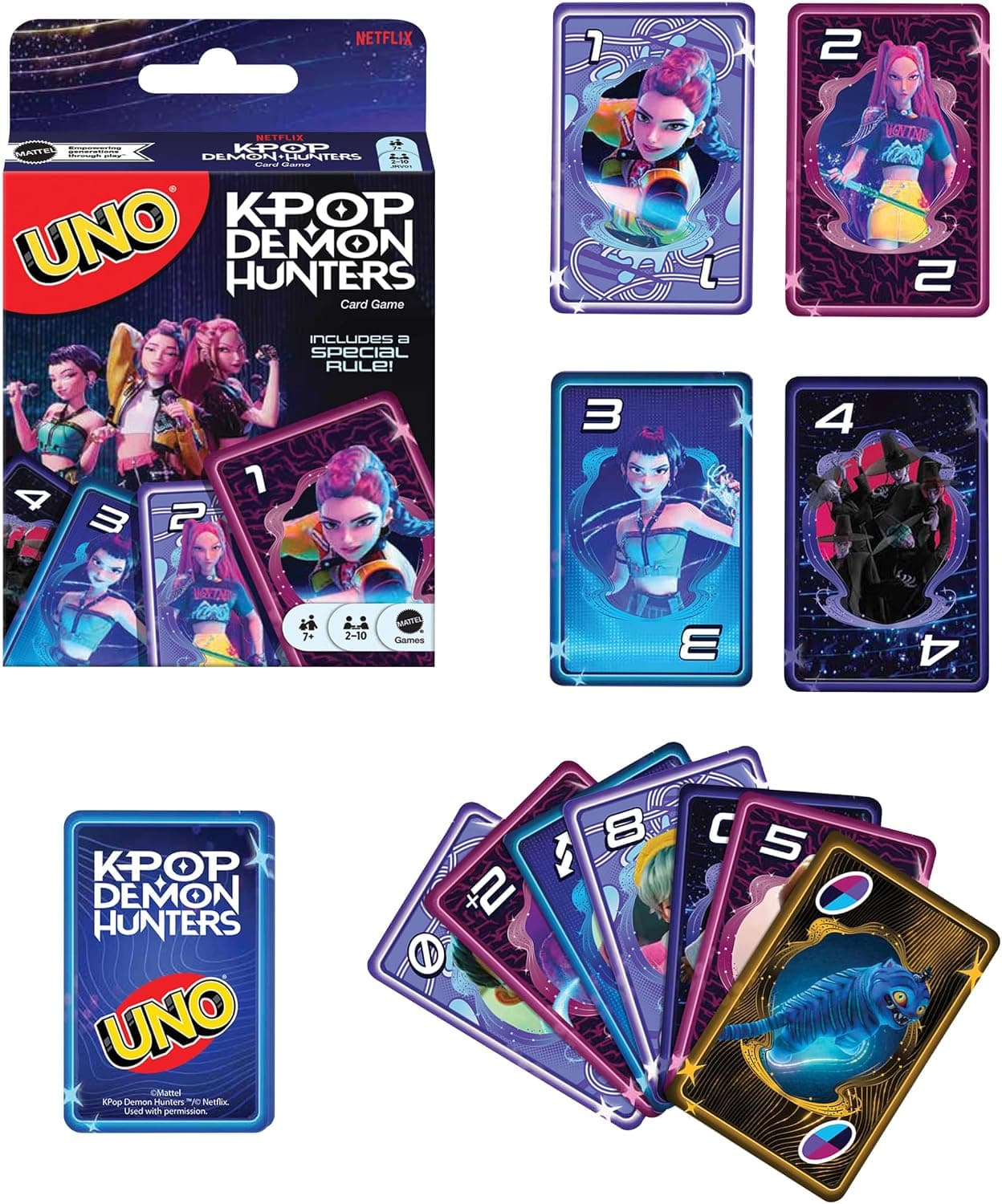 بازی کارتی UNO K POP Demon Hunters از Mattel Games بازی کارتی UNO K POP Demon Hunters از Mattel Games