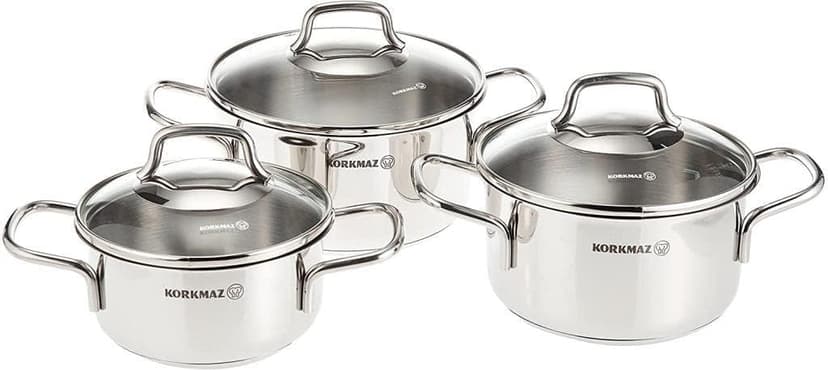 ست قابلمه Korkmaz Perla Jr. 6 پارچه مدل A1650 ست قابلمه Korkmaz Perla Jr. 6 پارچه مدل A1650