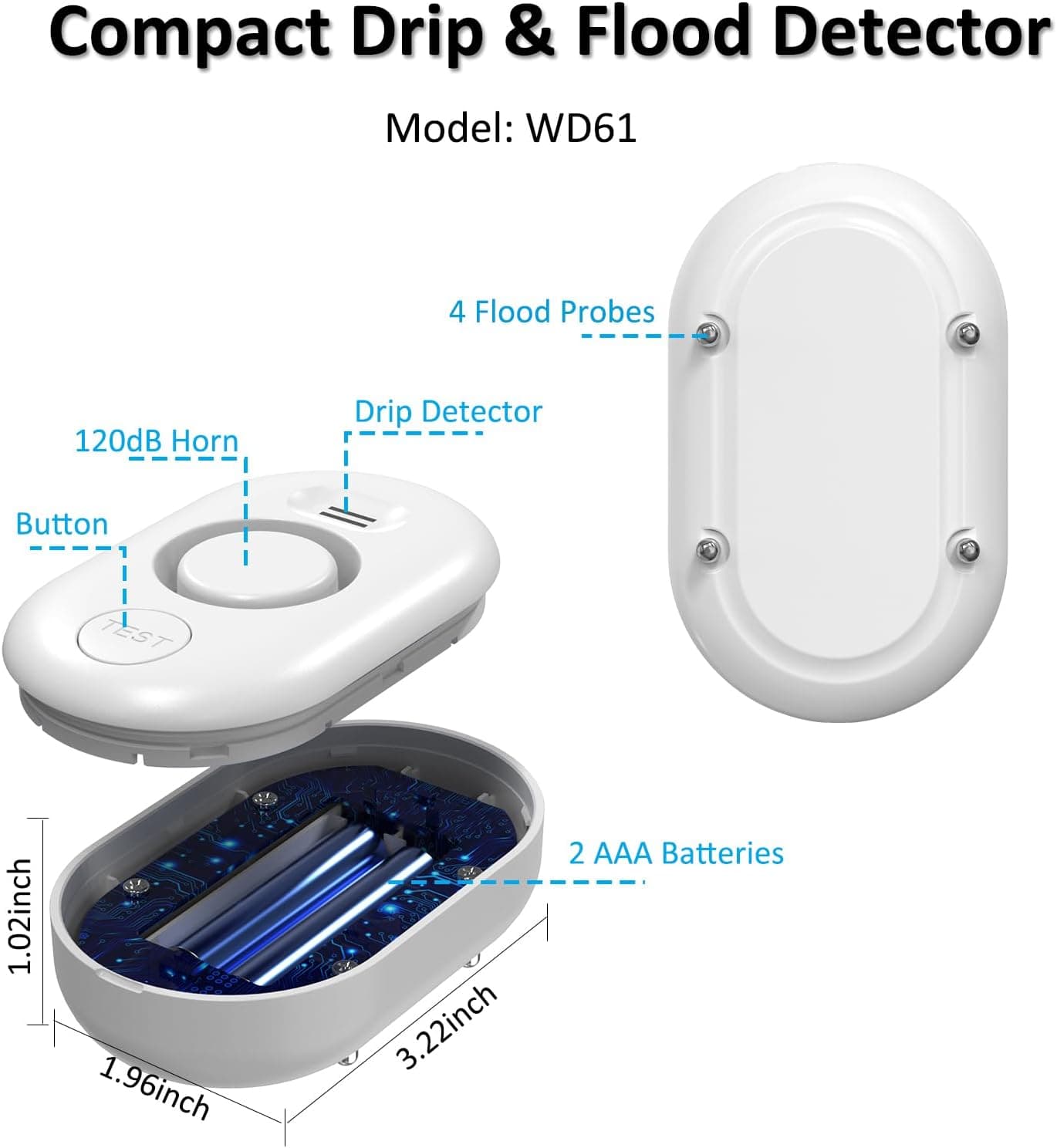 آشکارساز نشتی آب WiFi METAK اعلان اپلیکیشن ۱ گیتوی + ۶ سنسور مدل WD61 آشکارساز نشتی آب WiFi METAK اعلان اپلیکیشن ۱ گیتوی + ۶ سنسور مدل WD61