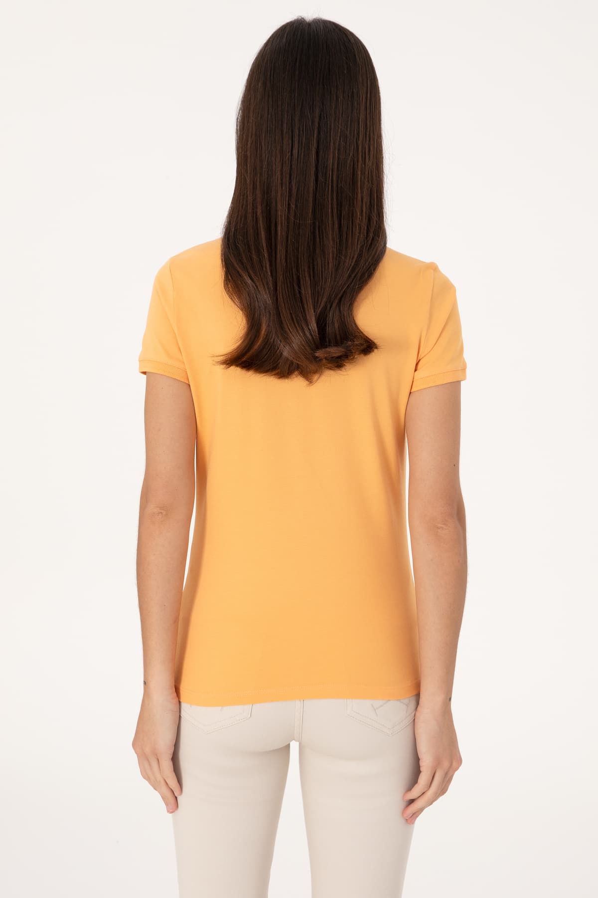 تیشرت زنانه U.S. Polo Assn. نارنجی ساده مدل 50300830-VR202 تیشرت زنانه U.S. Polo Assn. نارنجی ساده مدل 50300830-VR202