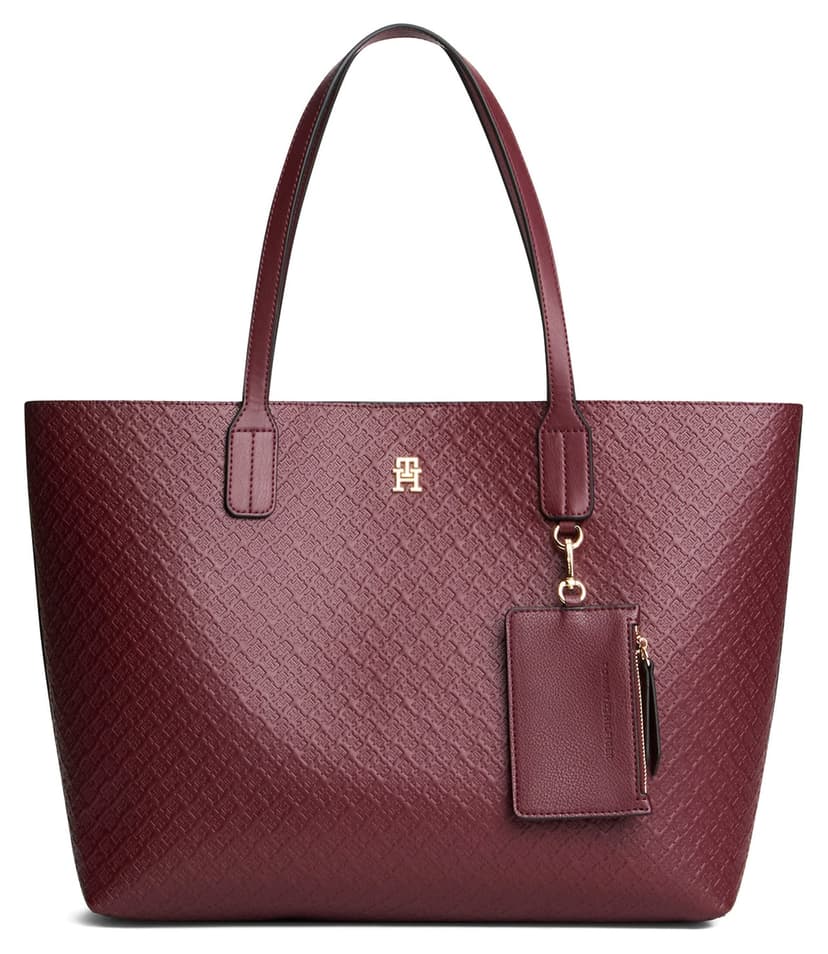 کیف دستی زنانه Tommy Hilfiger زرشکی مدل TH ICON TOTE MONO کیف دستی زنانه Tommy Hilfiger زرشکی مدل TH ICON TOTE MONO