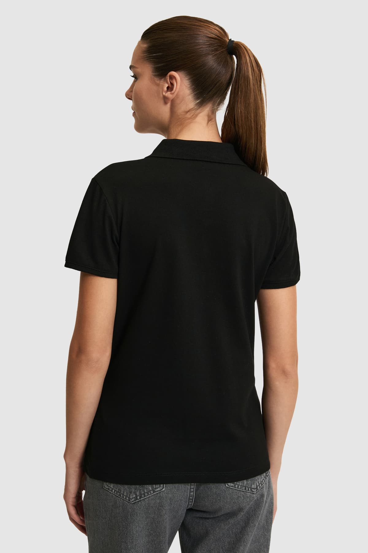 تیشرت زنانه U.S. Polo Assn. مشکی یقه پولو بیسیک مدل 50321818-VR046 تیشرت زنانه U.S. Polo Assn. مشکی یقه پولو بیسیک مدل 50321818-VR046