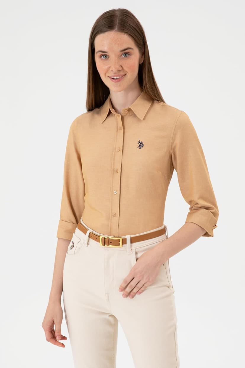 پیراهن زنانه U.S. POLO ASSN. شتری بیسیک مدل 50316711-VR015 پیراهن زنانه U.S. POLO ASSN. شتری بیسیک مدل 50316711-VR015