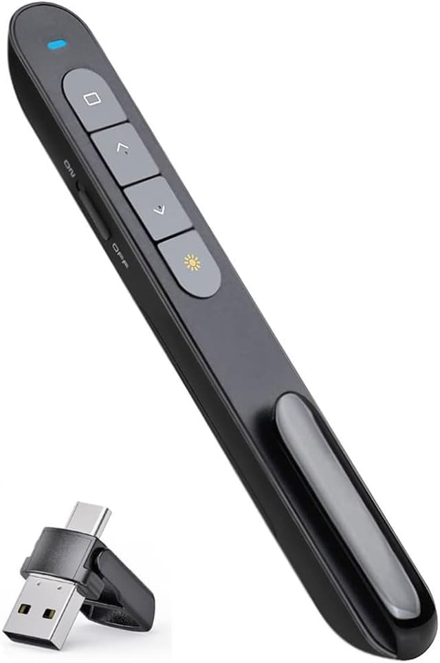 ریموت ارائه بیسیم Kinizuxi دوکاره USB Type C برای PowerPoint با اشارهگر و تعویض اسلاید ریموت ارائه بیسیم Kinizuxi دوکاره USB Type C برای PowerPoint با اشارهگر و تعویض اسلاید