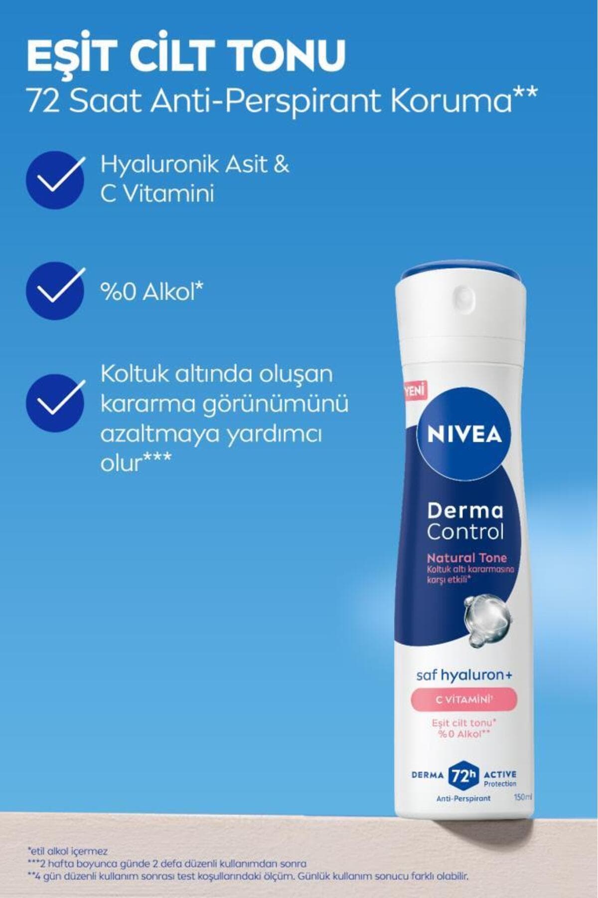 اسپری دئودورانت زنانه NIVEA Derma Control Natural Tone ضد تیرگی زیر بغل با ویتامین C 150ml اسپری دئودورانت زنانه NIVEA Derma Control Natural Tone ضد تیرگی زیر بغل با ویتامین C 150ml