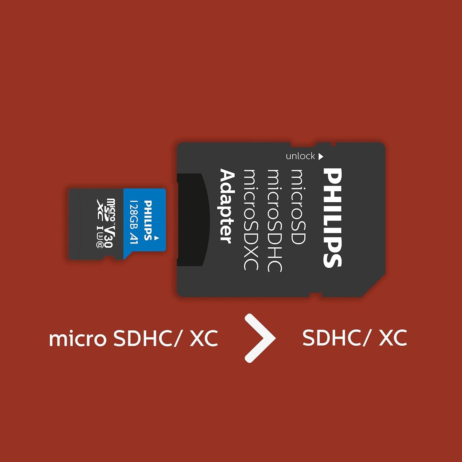 کارت حافظه microSDXC PHILIPS Ultra Pro 128 GB + آداپتور SD سرعت خواندن تا 100 MB/s کلاس UHS-I U3 A1 V30 کارت حافظه microSDXC PHILIPS Ultra Pro 128 GB + آداپتور SD سرعت خواندن تا 100 MB/s کلاس UHS-I U3 A1 V30