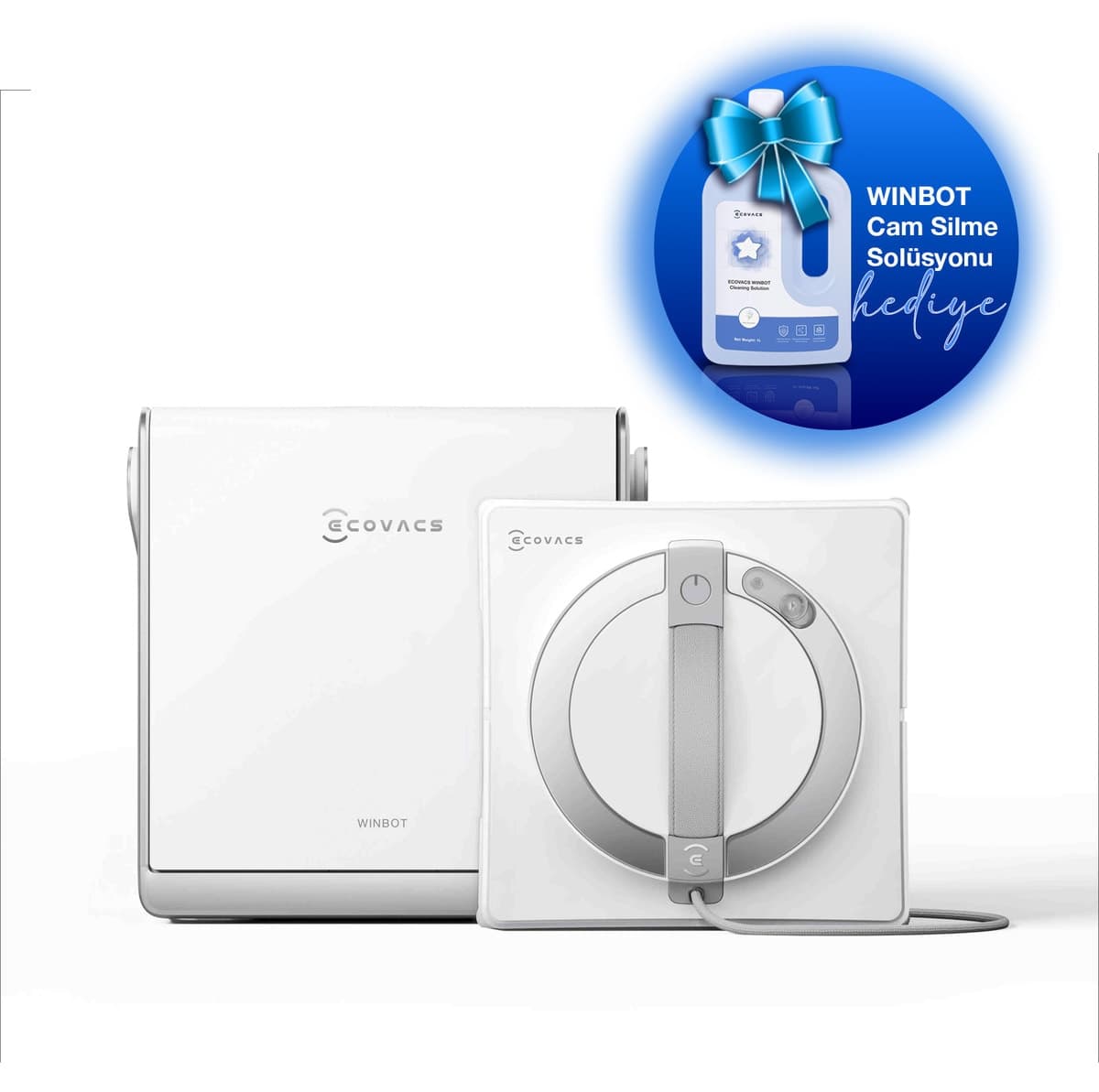 ربات شیشهشوی Ecovacs Winbot W2 Pro Omni به همراه محلول شیشهشویی ربات شیشهشوی Ecovacs Winbot W2 Pro Omni به همراه محلول شیشهشویی