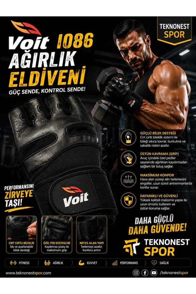 دستکش بدنسازی Voit مدل 1VTAK1086/052 دستکش بدنسازی Voit مدل 1VTAK1086/052
