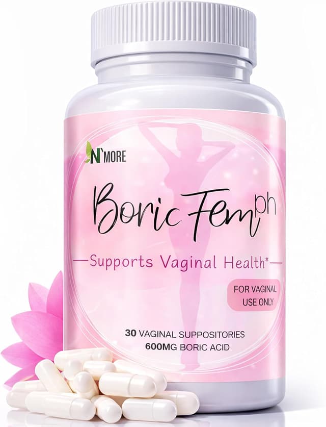 شیاف واژینال اسید بوریک N'More، 30 عدد، 600mg شیاف واژینال اسید بوریک N'More، 30 عدد، 600mg