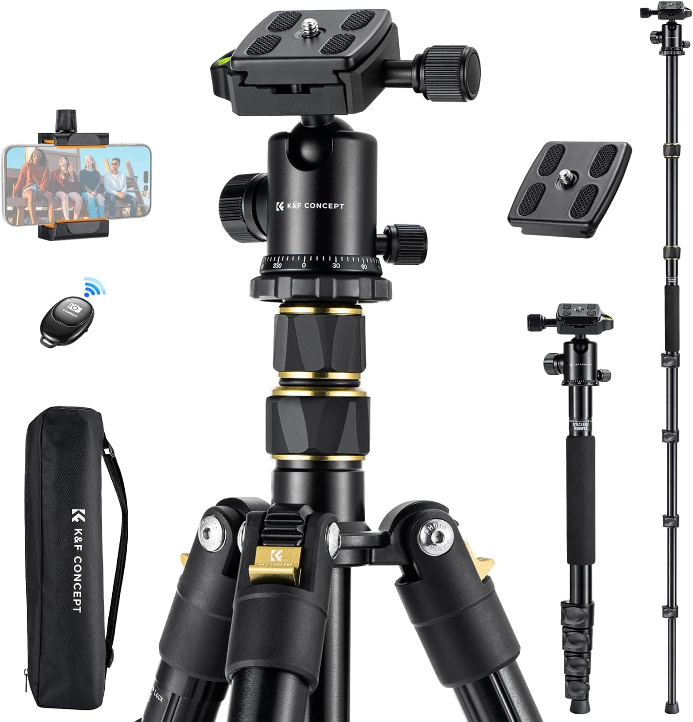سهپایه دوربین K&F CONCEPT ستون مرکزی چرخان 76 inch سر ۳۶۰ درجه ۸ کیلوگرم سهپایه دوربین K&F CONCEPT ستون مرکزی چرخان 76 inch سر ۳۶۰ درجه ۸ کیلوگرم