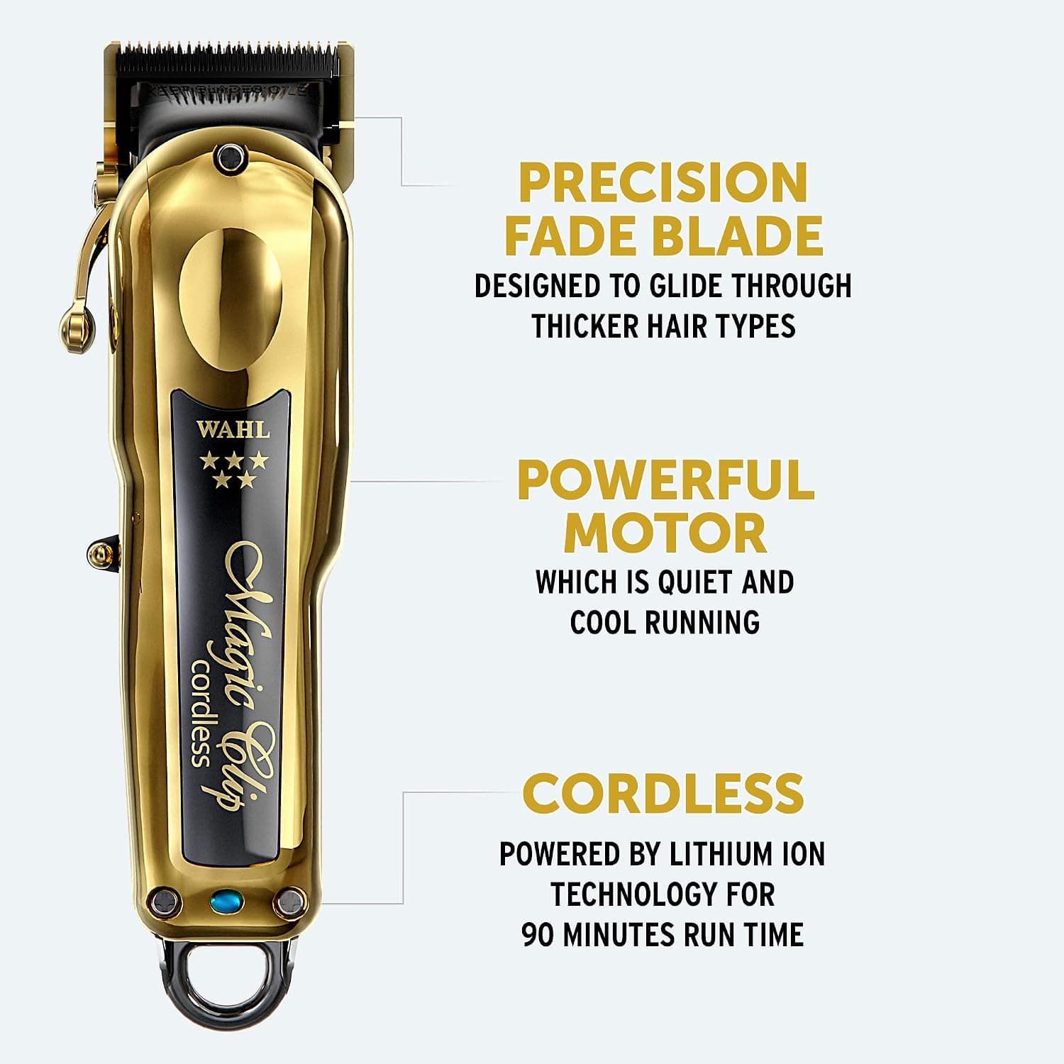 ماشین اصلاح مو حرفهای Wahl 5 Star Cordless Magic Clip طلایی ماشین اصلاح مو حرفهای Wahl 5 Star Cordless Magic Clip طلایی