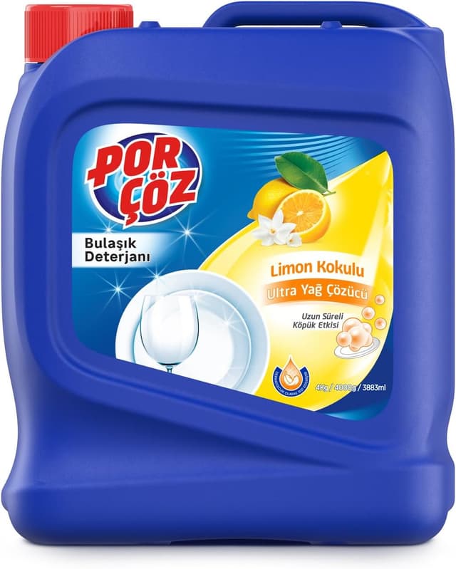 مایع ظرفشویی دستی Porçöz با رایحه لیمو 4Kg مایع ظرفشویی دستی Porçöz با رایحه لیمو 4Kg