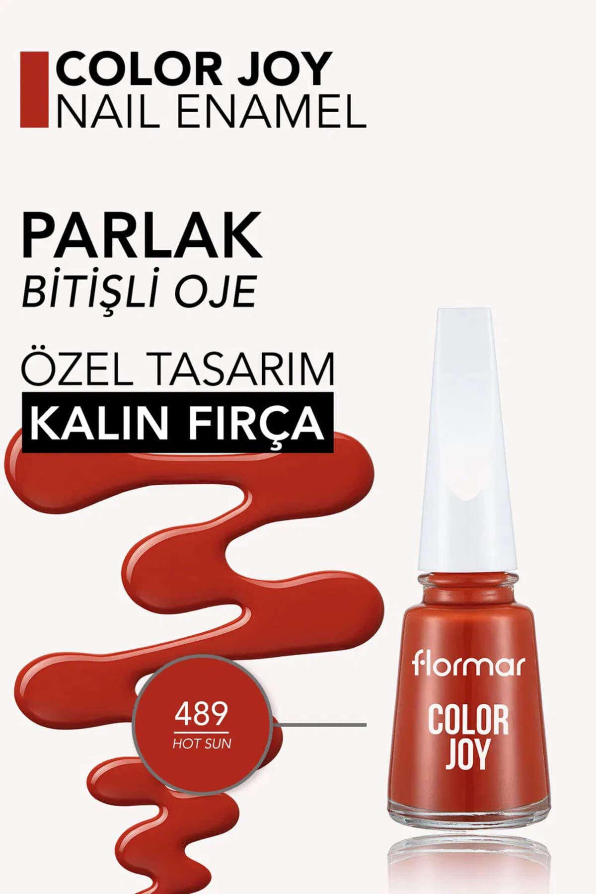 لاک ناخن Flormar Color Joy با پیگمنت بالا و براق مدل 489 HOT SUN لاک ناخن Flormar Color Joy با پیگمنت بالا و براق مدل 489 HOT SUN