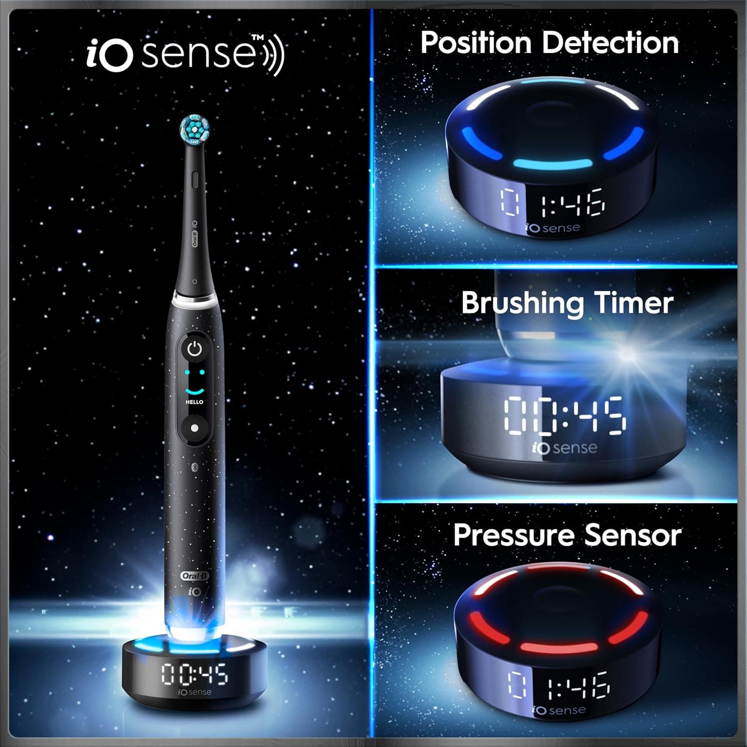 مسواک برقی Oral-B iO Series 10 مشکی کیهانی به همراه 4 سر یدکی مسواک برقی Oral-B iO Series 10 مشکی کیهانی به همراه 4 سر یدکی