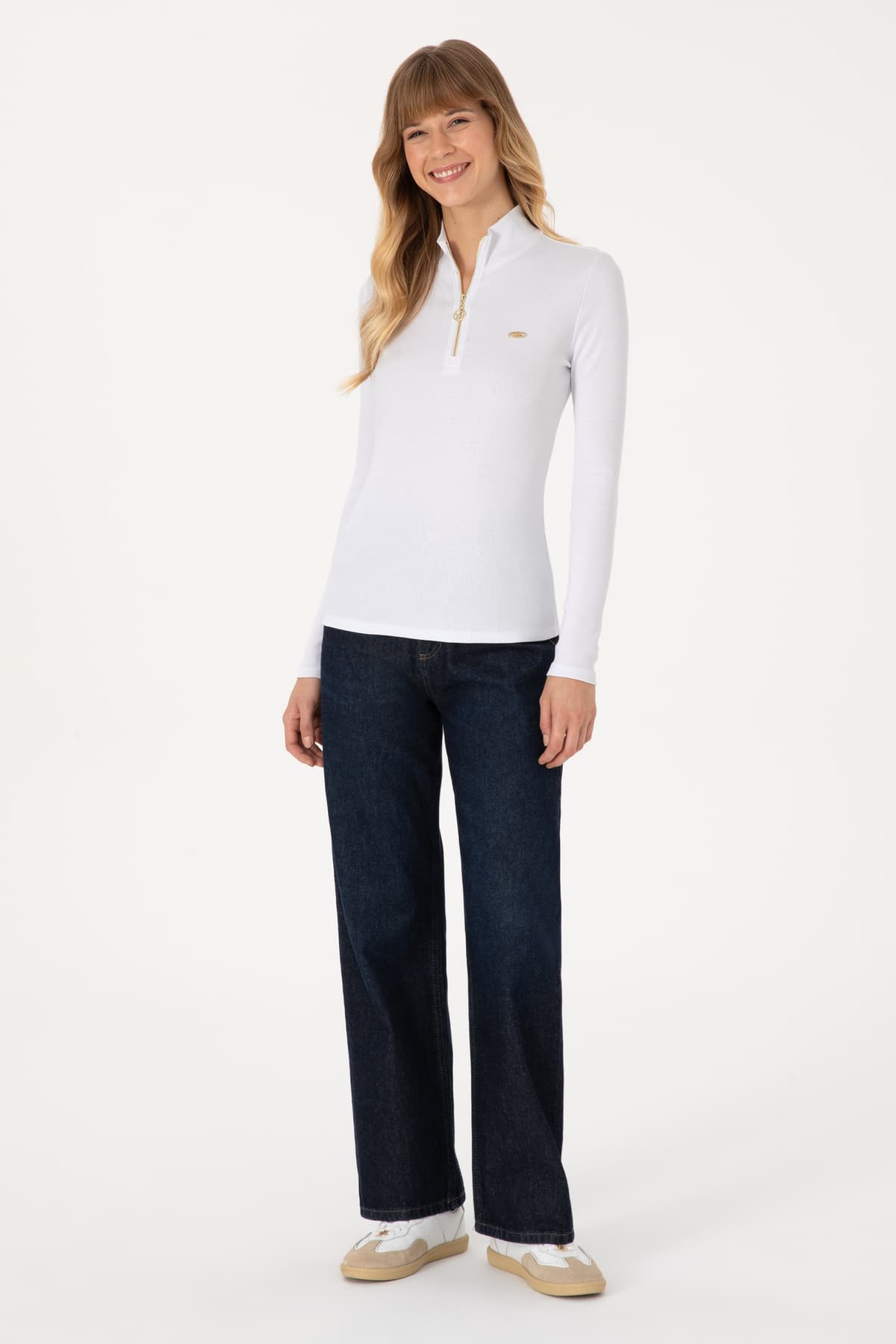 سوئیشرت زنانه U.S. Polo Assn. سفید با زیپ یقه ایستاده مدل 50313564-VR013 سوئیشرت زنانه U.S. Polo Assn. سفید با زیپ یقه ایستاده مدل 50313564-VR013