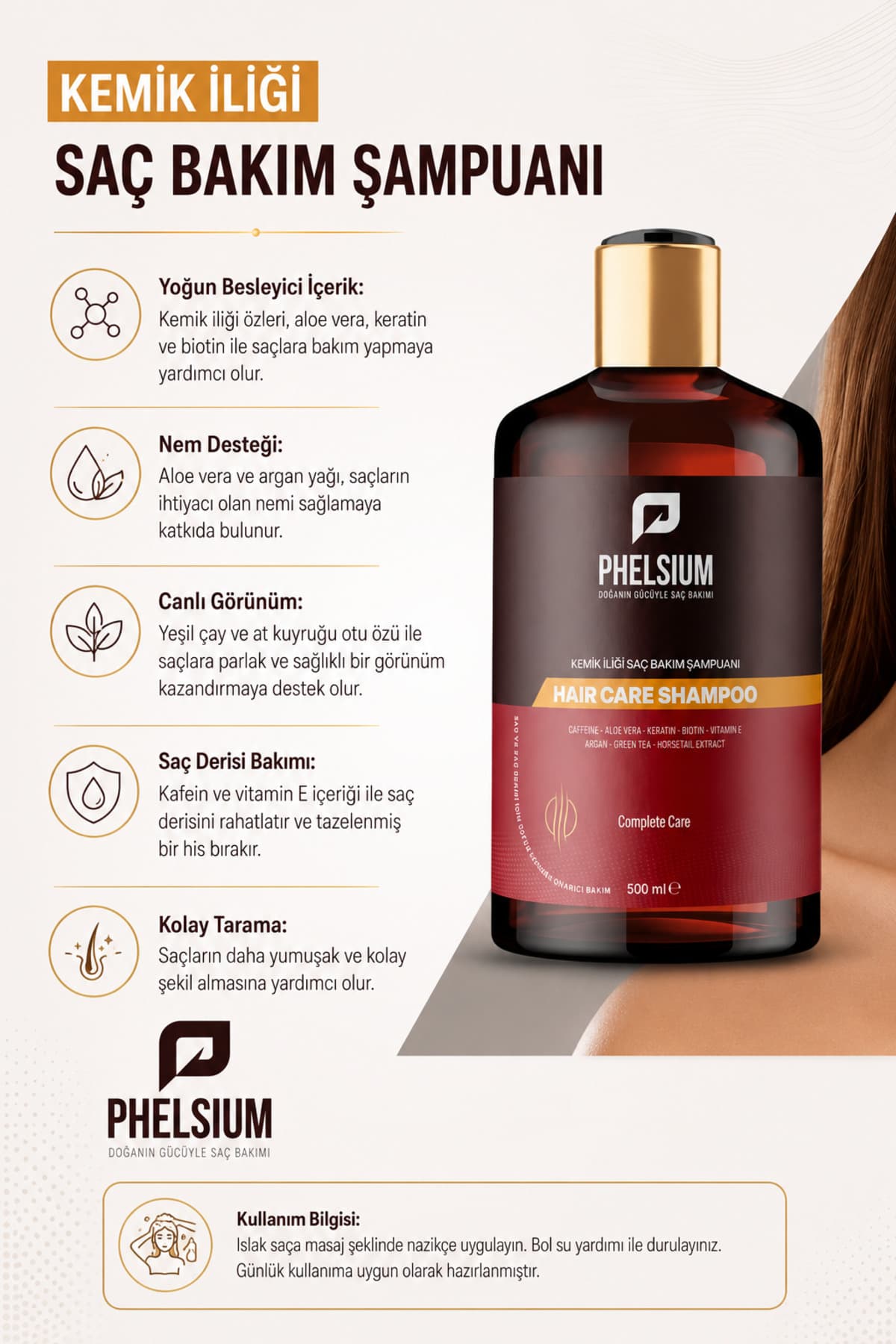 شامپو مراقبتی مغز استخوان PHELSİUM ضدریزش و ضدچربی برای موهای دیررشد مدل 500 ML شامپو مراقبتی مغز استخوان PHELSİUM ضدریزش و ضدچربی برای موهای دیررشد مدل 500 ML