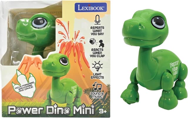 ربات دایناسوری کودک Lexibook Power Dino Mini با صدا، موسیقی، نور و واکنش صوتی مدل ROB02DINO ربات دایناسوری کودک Lexibook Power Dino Mini با صدا، موسیقی، نور و واکنش صوتی مدل ROB02DINO