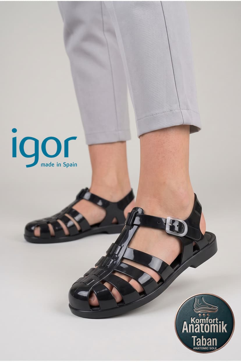 صندل زنانه IGOR مشکی Biarritz مدل S10258 صندل زنانه IGOR مشکی Biarritz مدل S10258