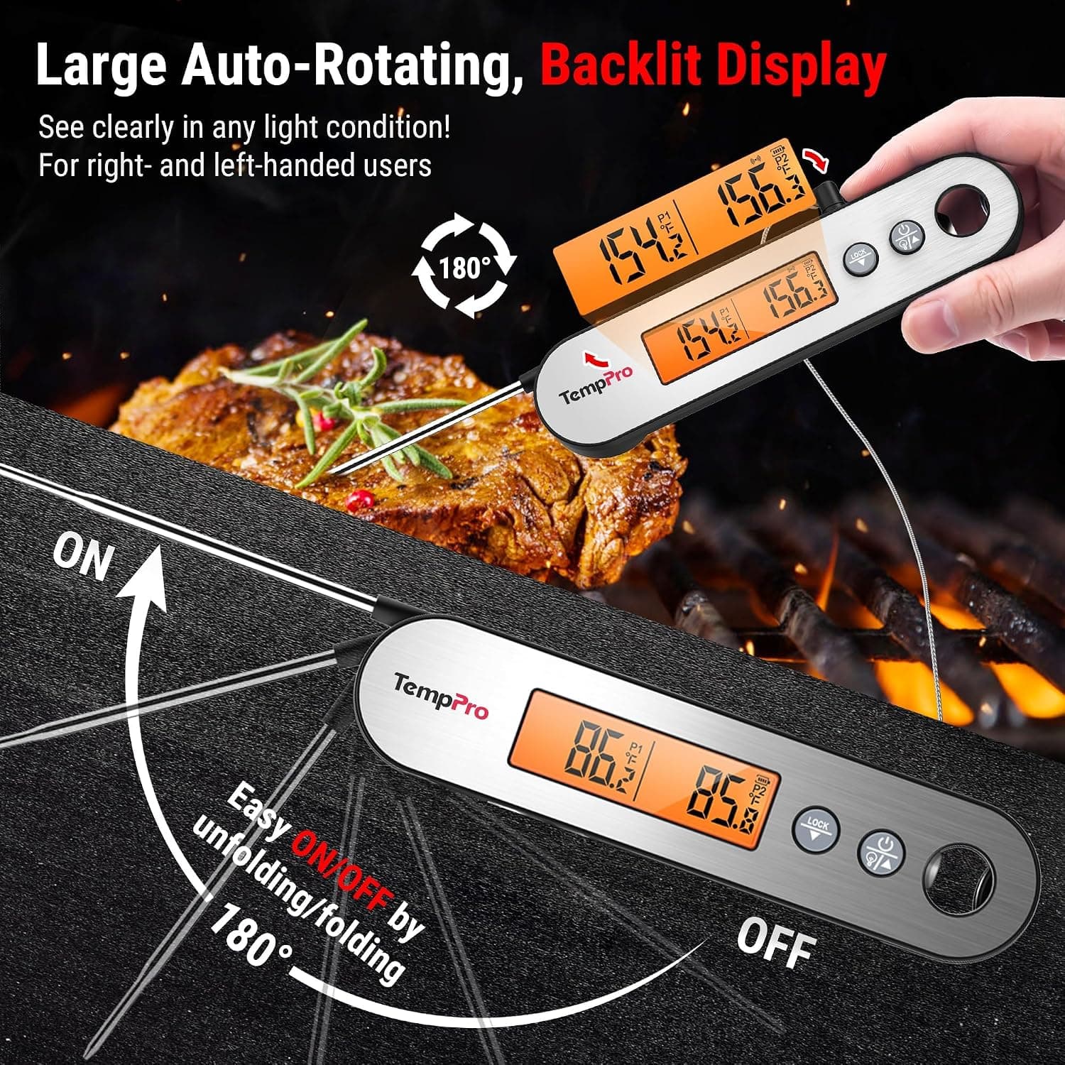 ترمومتر دیجیتال گوشت Thermopro دو پروبی ضدآب با سنسور فر شارژی مدل TP610 ترمومتر دیجیتال گوشت Thermopro دو پروبی ضدآب با سنسور فر شارژی مدل TP610