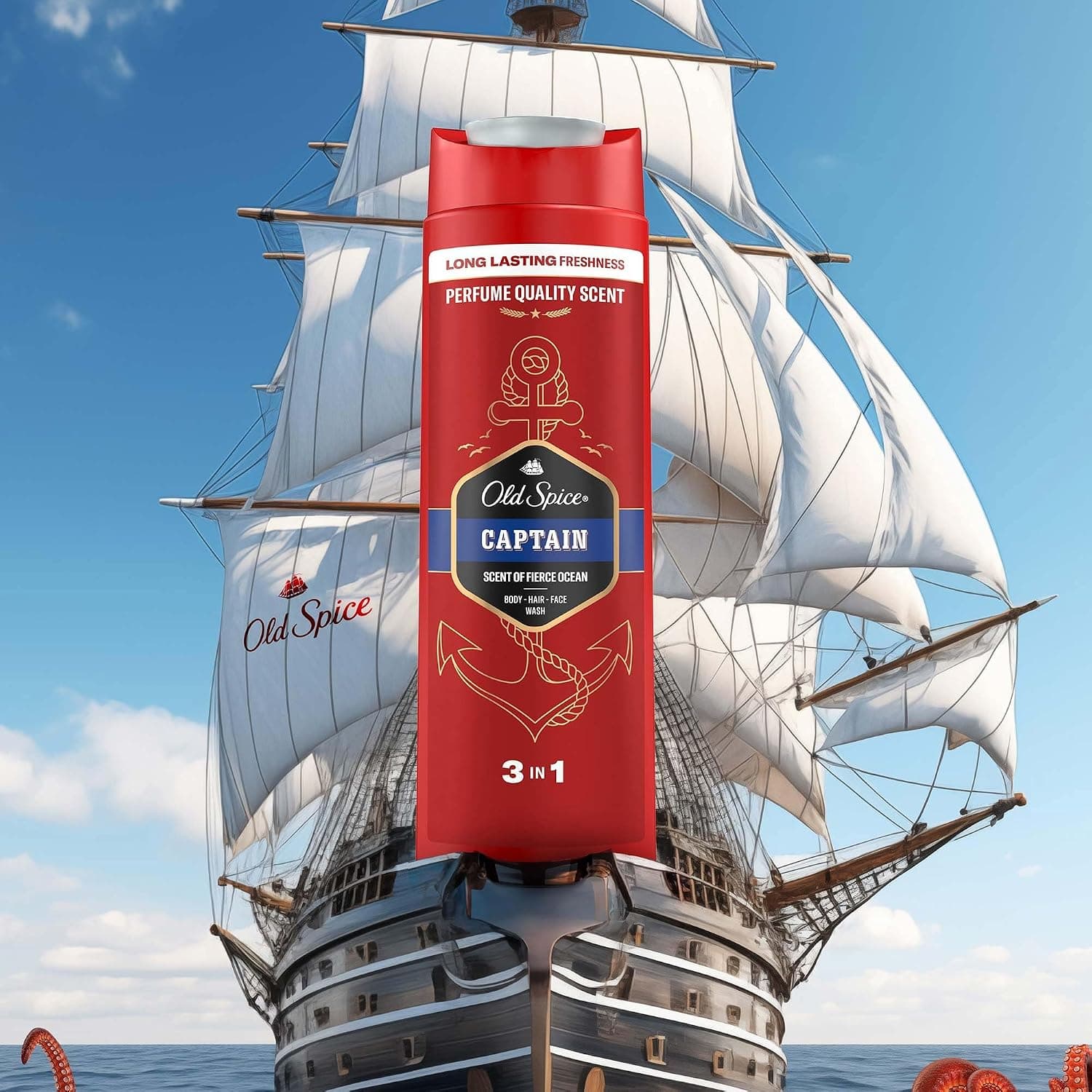 ژل دوش و شامپو مردانه Old Spice 3 in 1 مدل Captain 90 ml ژل دوش و شامپو مردانه Old Spice 3 in 1 مدل Captain 90 ml