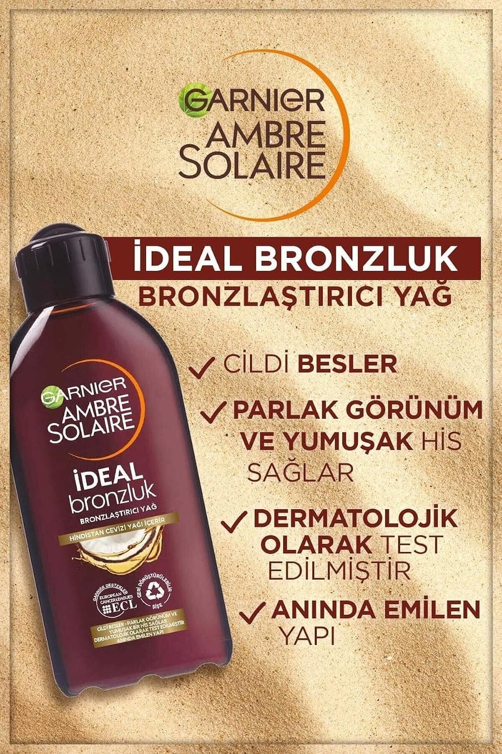 روغن برنزهکننده Garnier Ambre Solaire İdeal Bronzluk 200 ml روغن برنزهکننده Garnier Ambre Solaire İdeal Bronzluk 200 ml