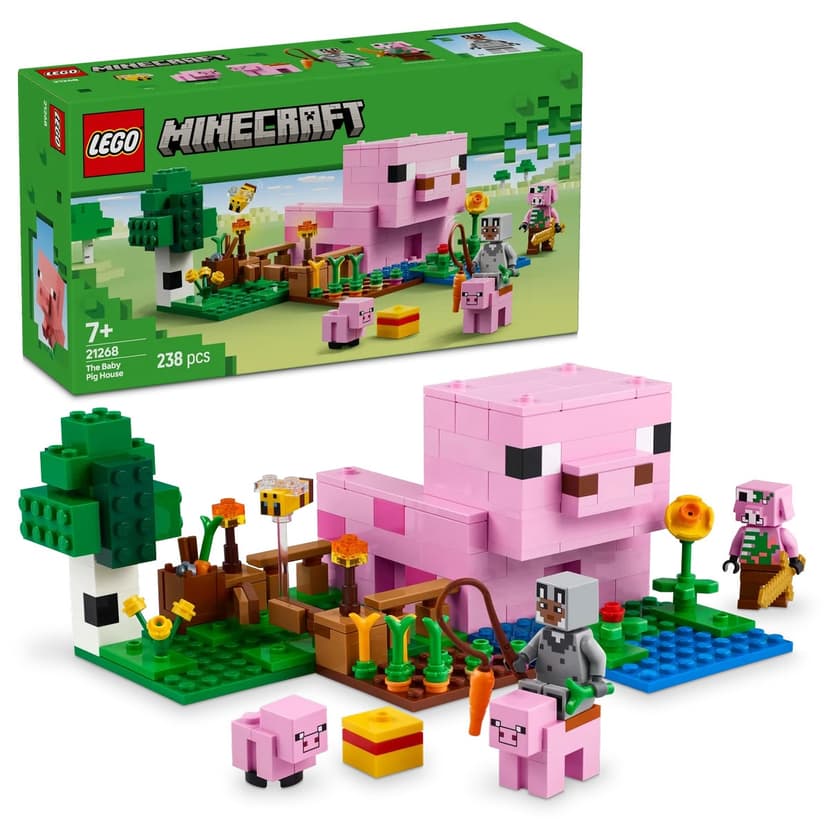 لگو Minecraft ست اسباببازی ساختنی برای کودکان 7+ سال خانه خوکچه مدل 21268، 238 قطعه لگو Minecraft ست اسباببازی ساختنی برای کودکان 7+ سال خانه خوکچه مدل 21268، 238 قطعه