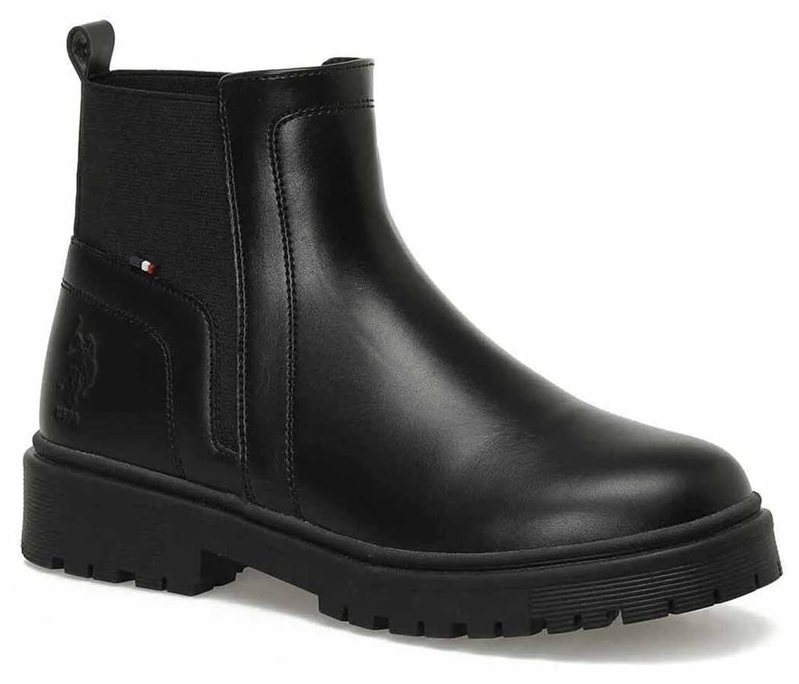 بوت زنانه U.S. Polo Assn. مشکی مدل Chelsea زیپدار کف ضخیم روزمره بوت زنانه U.S. Polo Assn. مشکی مدل Chelsea زیپدار کف ضخیم روزمره