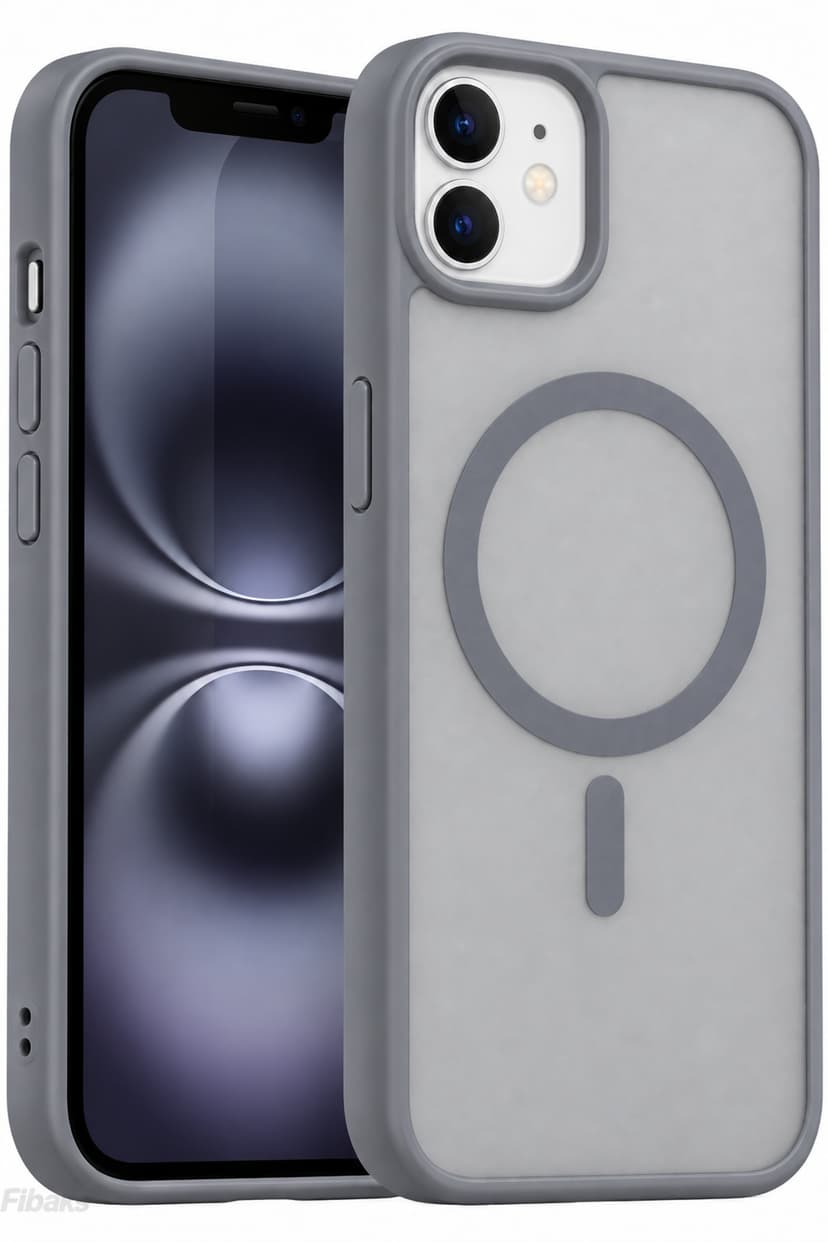 قاب گوشی Fibaks مات با برجستگی دوربین و شارژ MagSafe مدل iPhone 11 خاکستری قاب گوشی Fibaks مات با برجستگی دوربین و شارژ MagSafe مدل iPhone 11 خاکستری