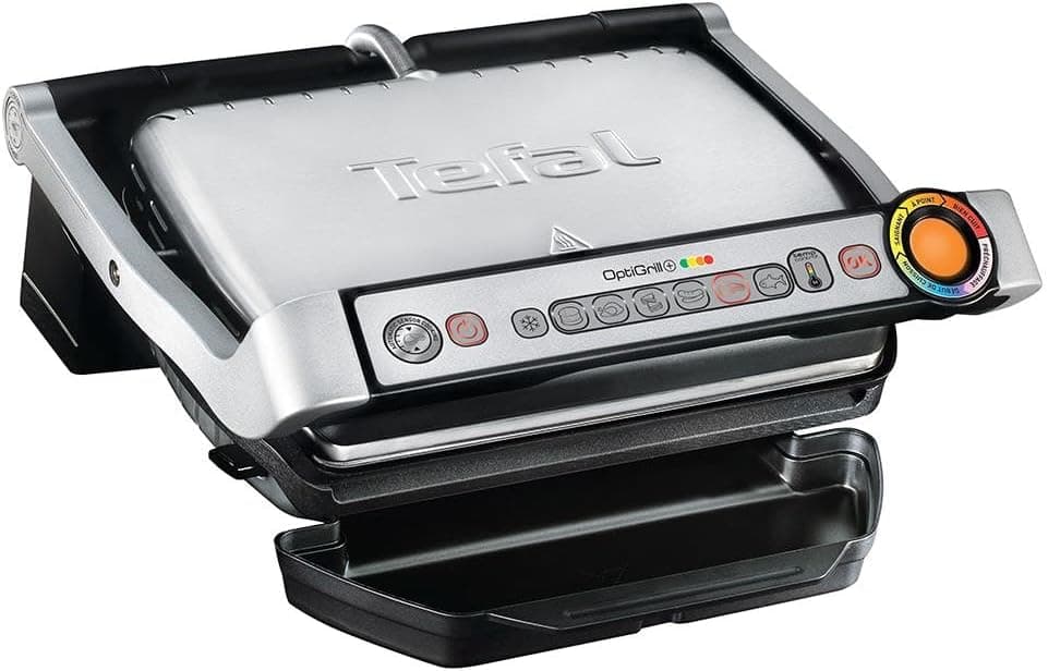 گریل باربیکیو و ساندویچساز Tefal با ظرفیت 4 نفر، 2000 Watt، 6 برنامه OptiGrill+ استیل گریل باربیکیو و ساندویچساز Tefal با ظرفیت 4 نفر، 2000 Watt، 6 برنامه OptiGrill+ استیل