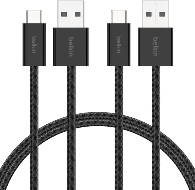 کابل شارژ Belkin بافته USB-A به USB-C 5ft 15W بسته 2 عددی مشکی کابل شارژ Belkin بافته USB-A به USB-C 5ft 15W بسته 2 عددی مشکی