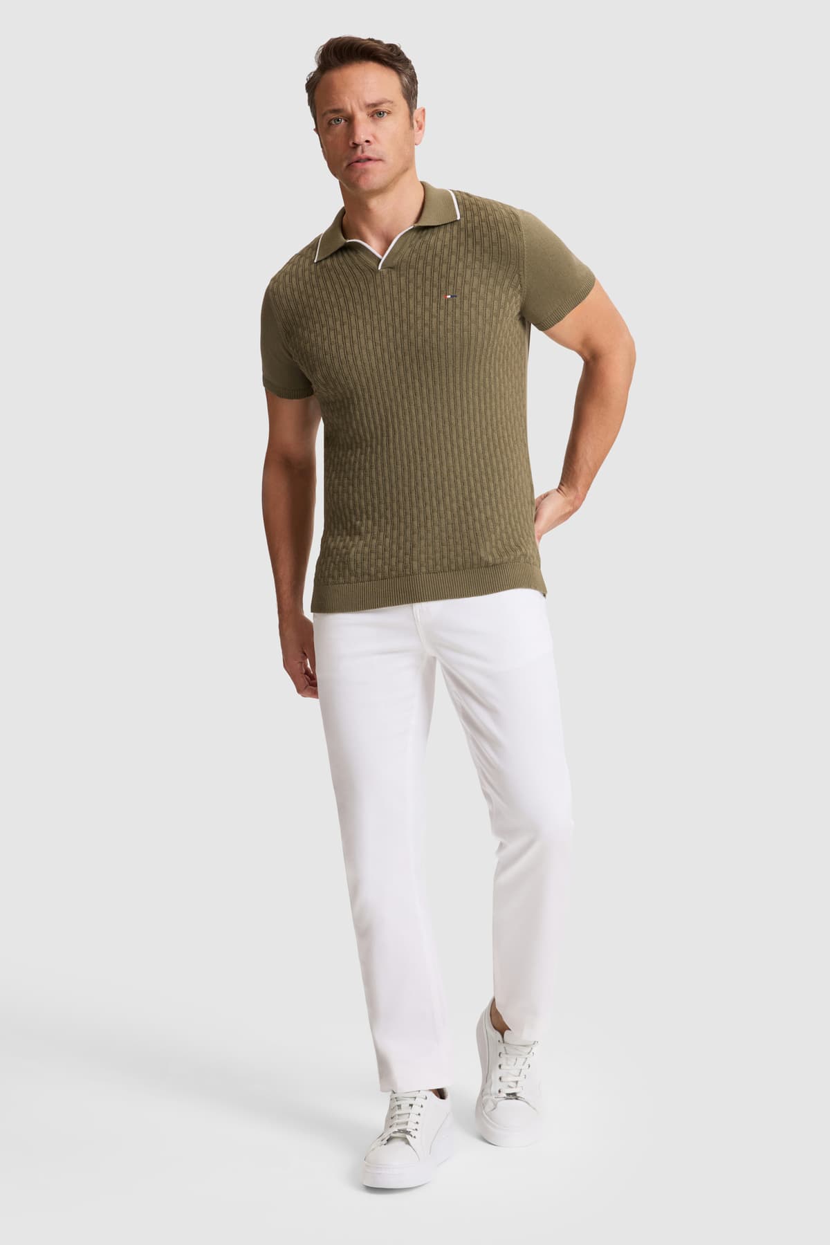 تیشرت مردانه U.S. Polo Assn. یقه پولو اسلیم فیت خاکی مدل 50325116-VR027 تیشرت مردانه U.S. Polo Assn. یقه پولو اسلیم فیت خاکی مدل 50325116-VR027