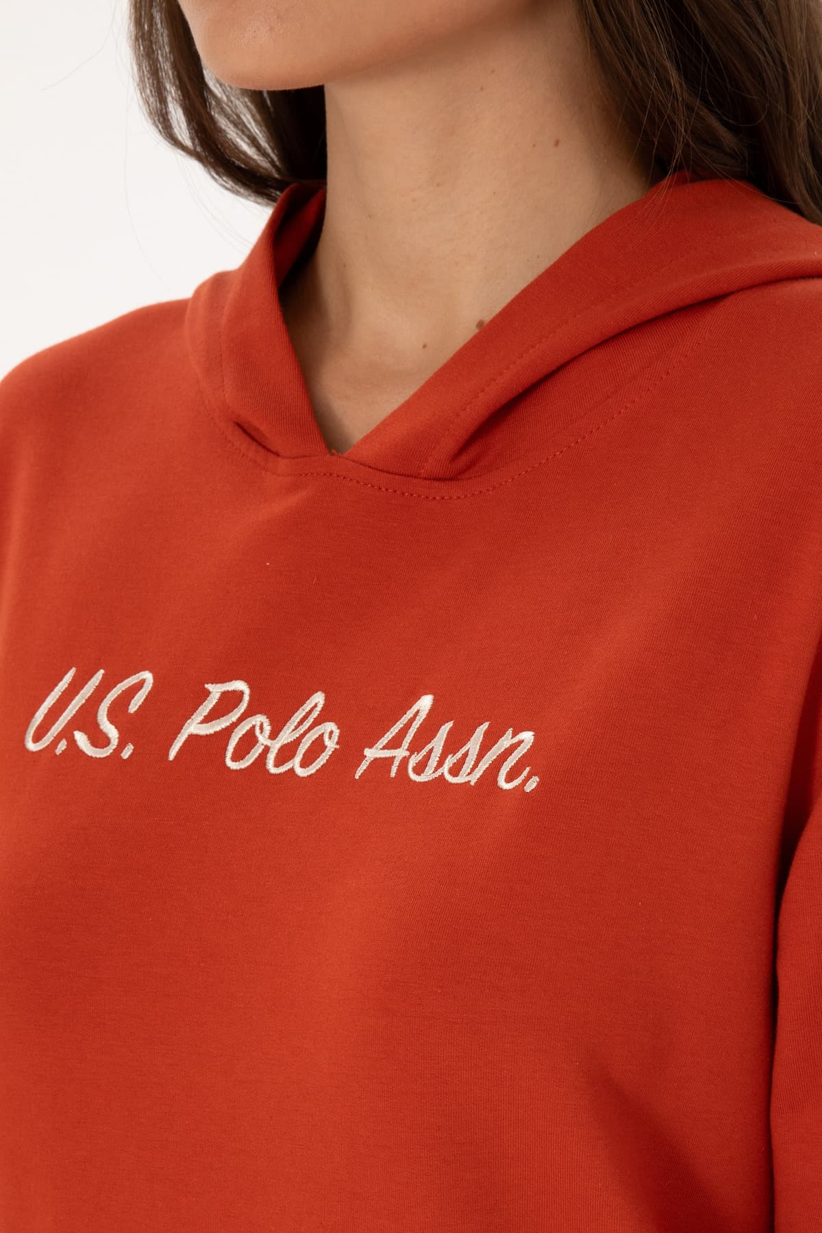 سوئیشرت زنانه U.S. Polo Assn. کلاهدار رنگ قرمز آجری مدل 50313559-VR031 سوئیشرت زنانه U.S. Polo Assn. کلاهدار رنگ قرمز آجری مدل 50313559-VR031