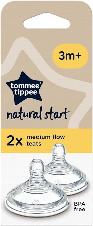 سرشیشه Tommee Tippee Natural Start جریان متوسط ۳+ ماه سیلیکون نرم بسته ۲ عددی سرشیشه Tommee Tippee Natural Start جریان متوسط ۳+ ماه سیلیکون نرم بسته ۲ عددی