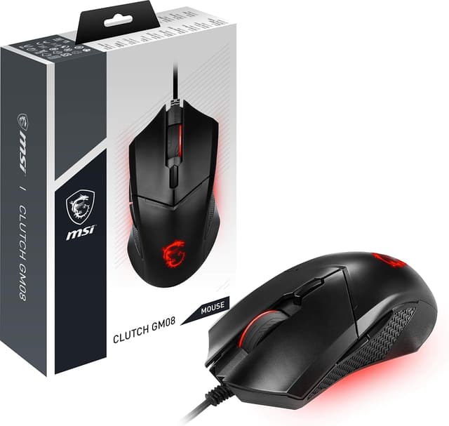 ماوس گیمینگ MSI با حسگر اپتیکال PIXART PAW3519 و DPI 4.200 مدل GG CLUTCH GM08 ماوس گیمینگ MSI با حسگر اپتیکال PIXART PAW3519 و DPI 4.200 مدل GG CLUTCH GM08