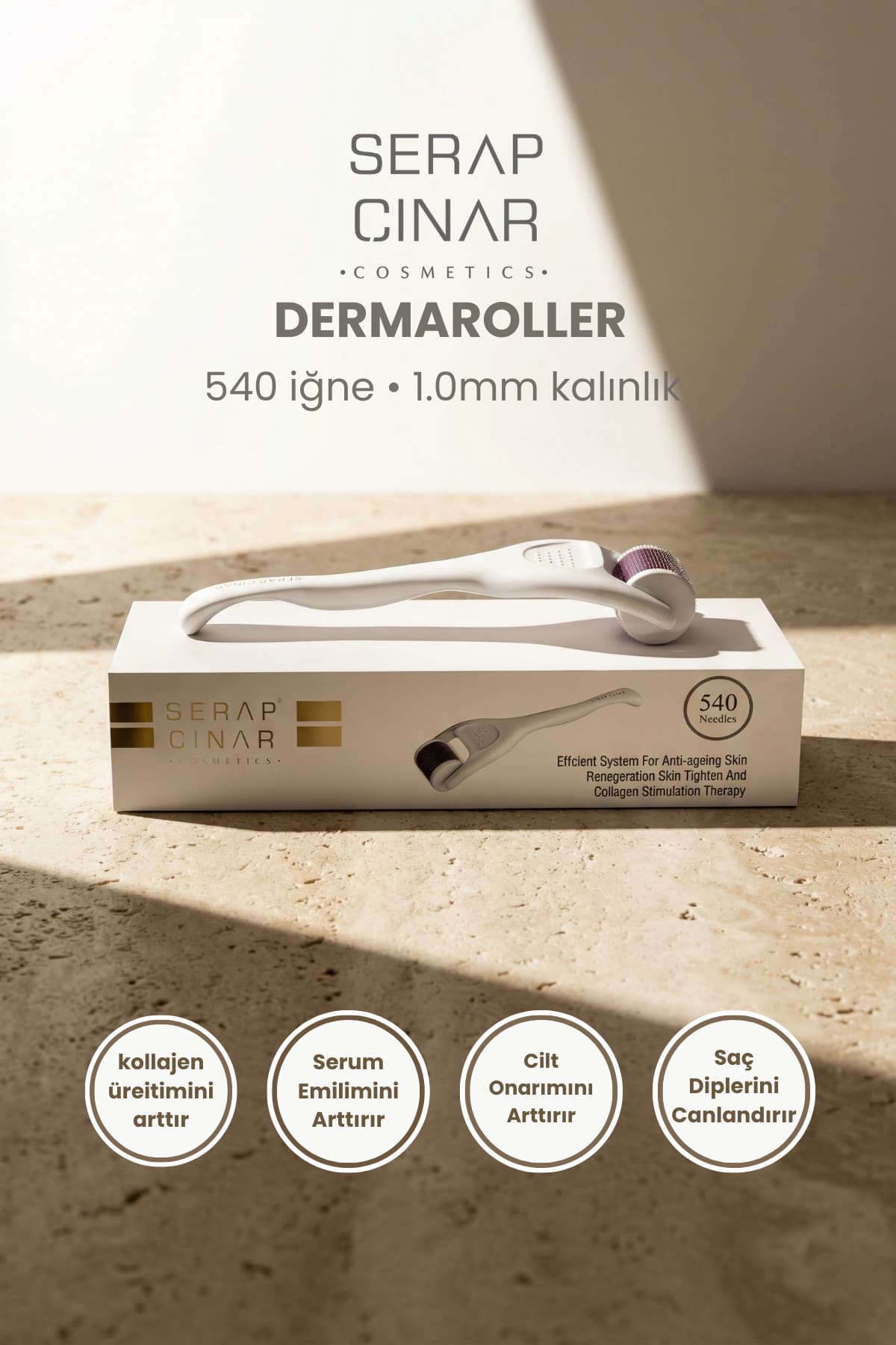 درمارولر سفید Serap Çınar Cosmetics حرفهای مناسب سرم مو، ابرو و ریش درمارولر سفید Serap Çınar Cosmetics حرفهای مناسب سرم مو، ابرو و ریش