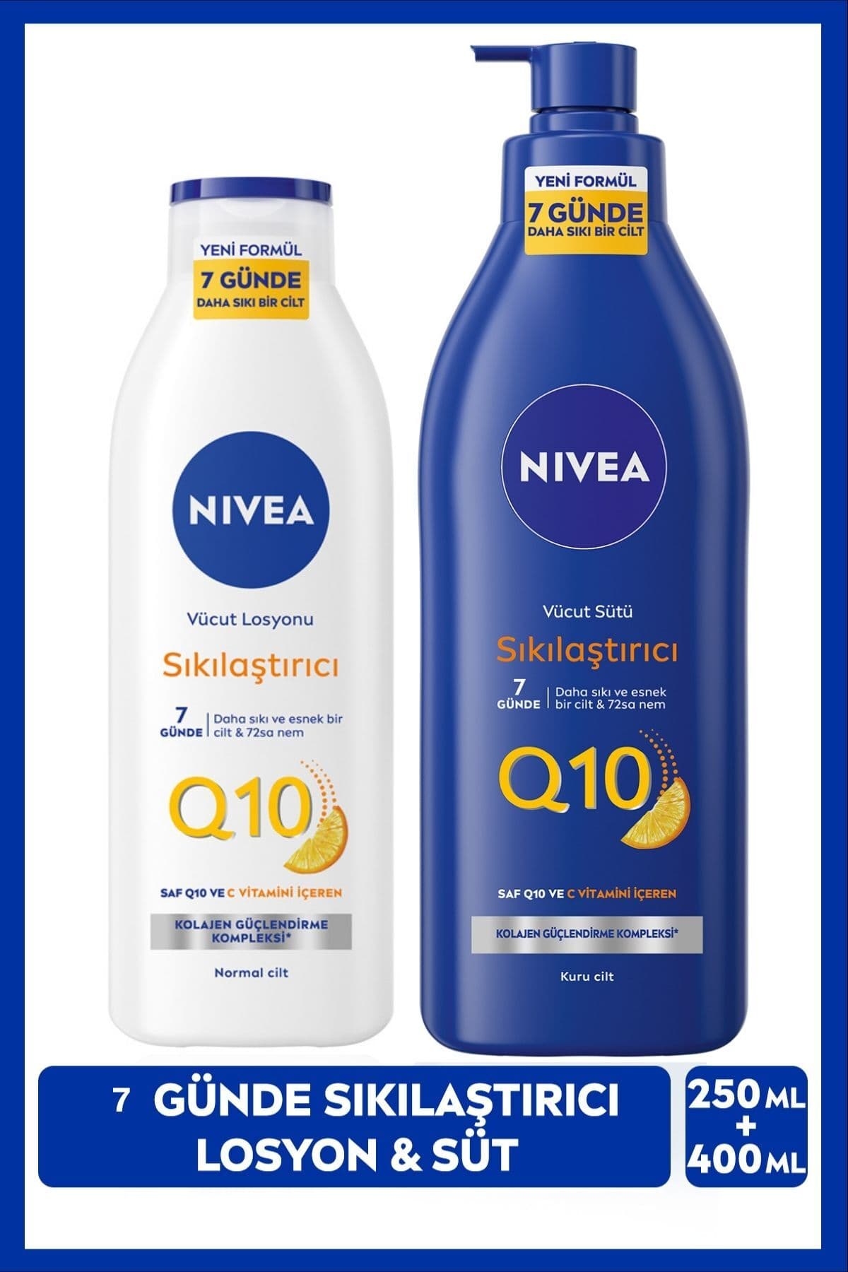شیر مراقبت بدن و لوسیون بدن سفتکننده NIVEA Q10 حاوی ویتامین C، 400ml و 250ml شیر مراقبت بدن و لوسیون بدن سفتکننده NIVEA Q10 حاوی ویتامین C، 400ml و 250ml