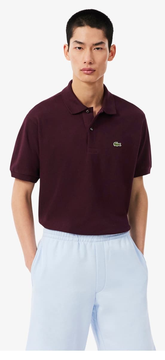 پولوشرت مردانه Lacoste فیت کلاسیک زرشکی مدل L.12.12 پولوشرت مردانه Lacoste فیت کلاسیک زرشکی مدل L.12.12